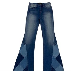 Indigo Rein High-Rise Boho Hippie Bell Bottem Flare leg Jeans Size 13